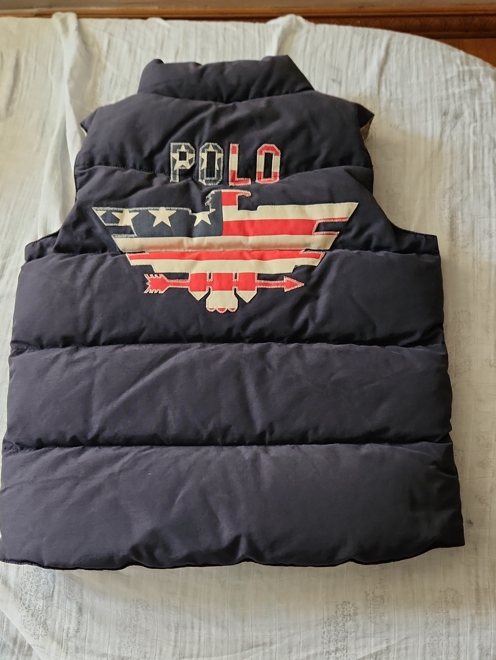 Polo Ralph Lauren American Flag Eagle Kids Down Puffer Vest Boys 8y